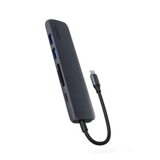 Epico 6v1 hliníkový USB-C 8K húb - atramentová Epico 6v1 hliníkový USB-C 8K húb - atramentová