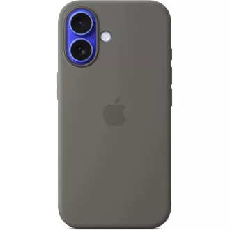 iPhone 16 Plus Silicone Case with MS - Stone Gray