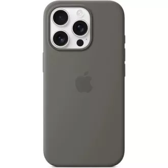 iPhone 16 Pro Silicone Case with MS - Stone Gray