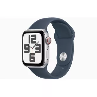 Apple Watch SE Cell/40mm/Silver/Šport Band/Storm Blue/-S/M