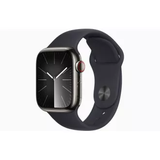 Apple Watch S9 Cell/45mm/Graphite/Šport Band/Midnight/-S/M
