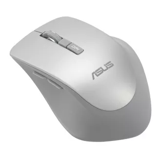 ASUS WT425/Ergonomická/Optická/Pre pravákov/1 600 DPI/Bezdrôtové USB/Strieborná