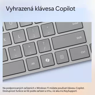 Microsoft Surface Keyboard (2. edícia)/Bezdrôtová Bluetooth/US layout/Sivá
