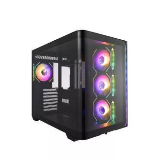 FSP M580-BP/Midi Tower/Transpar./Čierna