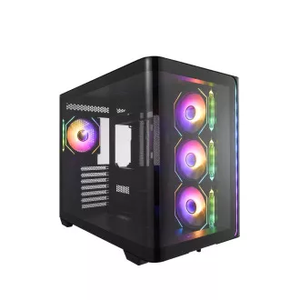 FSP M580-BP/Midi Tower/Transpar./Čierna