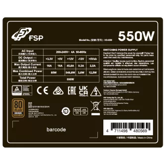 FSP HYPER 80+ PRO/550W/ATX 3.0/80PLUS Bronzia 230V/Bulk