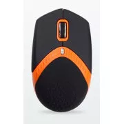 AMEI AM-M101O/Ergonomická/Optická/1 600 DPI/Drôtová USB/Čierna-oranžová