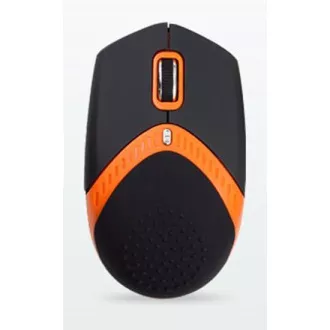 AMEI AM-M101O/Ergonomická/Optická/1 600 DPI/Drôtová USB/Čierna-oranžová