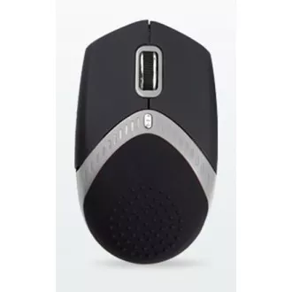 AMEI AM-M101S/Ergonomická/Optická/1 600 DPI/Drôtová USB/Čierna-strieborná