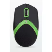 AMEI AM-M101G/Ergonomická/Optická/1 600 DPI/Drôtová USB/Čierna-zelená