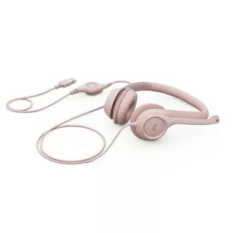 Náhl. sada Logitech Stereo USB Headset H390, ružová