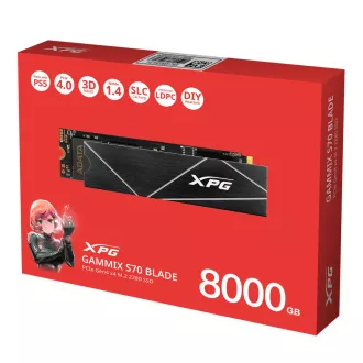 ADATA GAMMIX S70 BLADE/8TB/SSD/M.2 NVMe/Čierna/Heatsink/5R
