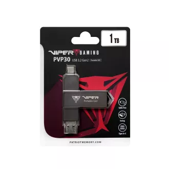 Patriot VIPER PVP30/1TB/SSD/Externý/Čierna/3R