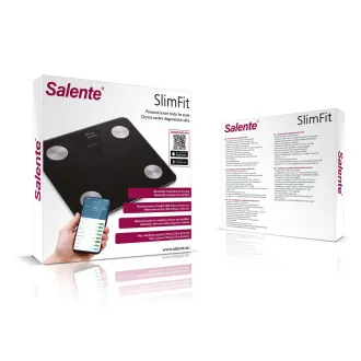 Salente SlimFit, múdra osobná diagnostická fitness váha, Bluetooth, čierna Salente SlimFit, múdra osobná diagnostická fitness váha, Bluetooth, čierna