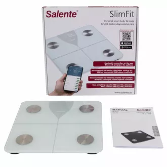 Salente SlimFit, múdra osobná diagnostická fitness váha, Bluetooth, biela Salente SlimFit, múdra osobná diagnostická fitness váha, Bluetooth, biela