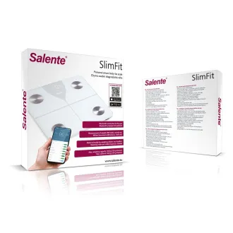 Salente SlimFit, múdra osobná diagnostická fitness váha, Bluetooth, biela Salente SlimFit, múdra osobná diagnostická fitness váha, Bluetooth, biela