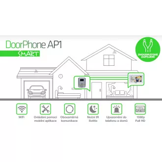 EVOLVEO DoorPhone AP1-2, drôtový videotelefón s aplikáciou, biely