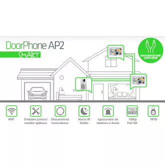 EVOLVEO DoorPhone AP2-2, drôtový videotelefón pre dva byty s aplikáciou