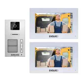 EVOLVEO DoorPhone AP2-2 drôtový videotelefón pre dva byty s aplikáciou, biely