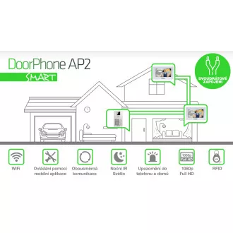 EVOLVEO DoorPhone AP2-2 drôtový videotelefón pre dva byty s aplikáciou, biely