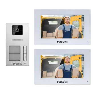 EVOLVEO DoorPhone AP2-2 drôtový videotelefón pre dva byty s aplikáciou, biely