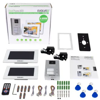 EVOLVEO DoorPhone AP2-2 drôtový videotelefón pre dva byty s aplikáciou, biely