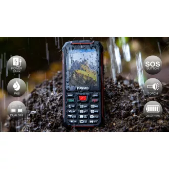 EVOLVEO StrongPhone W4, vodotesný odolný Dual SIM telefón, čierno-červená