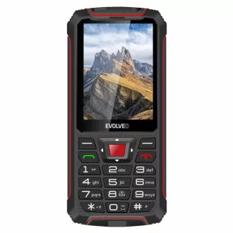 EVOLVEO StrongPhone W4, IP68 odolný Dual SIM telefón, 2,8" LCD, 2500mAh, Powerbanka, čierno-červený