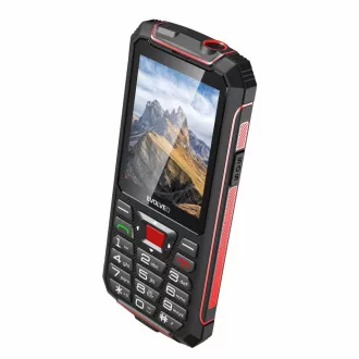 EVOLVEO StrongPhone W4, IP68 odolný Dual SIM telefón, 2,8" LCD, 2500mAh, Powerbanka, čierno-červený