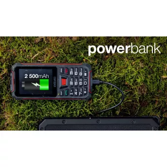EVOLVEO StrongPhone W4, IP68 odolný Dual SIM telefón, 2,8" LCD, 2500mAh, Powerbanka, čierno-červený