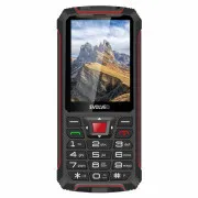 EVOLVEO StrongPhone W4, IP68 odolný Dual SIM telefón, 2,8" LCD, 2500mAh, Powerbanka, čierno-červený