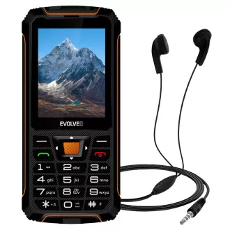 EVOLVEO StrongPhone Z6, IP68 odolný Dual SIM telefón, 2,8" LCD, 4000mAh, Powerbanka, čierno-oranžový