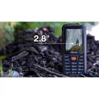 EVOLVEO StrongPhone Z6, IP68 odolný Dual SIM telefón, 2,8" LCD, 4000mAh, Powerbanka, čierno-oranžový