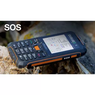 EVOLVEO StrongPhone Z6, IP68 odolný Dual SIM telefón, 2,8" LCD, 4000mAh, Powerbanka, čierno-oranžový