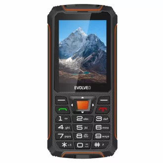 EVOLVEO StrongPhone Z6, IP68 odolný Dual SIM telefón, 2,8" LCD, 4000mAh, Powerbanka, čierno-oranžový