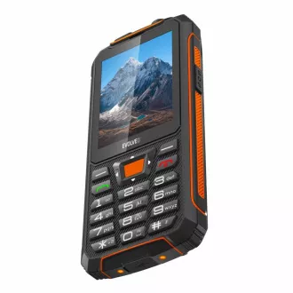EVOLVEO StrongPhone Z6, IP68 odolný Dual SIM telefón, 2,8" LCD, 4000mAh, Powerbanka, čierno-oranžový