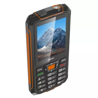 EVOLVEO StrongPhone Z6, IP68 odolný Dual SIM telefón, 2,8" LCD, 4000mAh, Powerbanka, čierno-oranžový