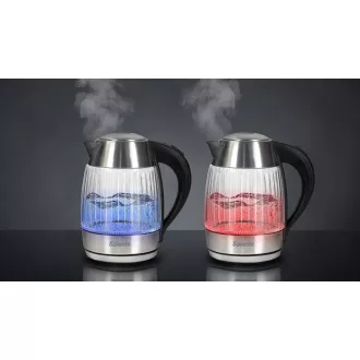 Salente StripeGlass, rýchlovarná kanvica 1,8 l, nerez/sklenená, červené podsvietenie