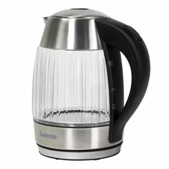 Salente StripeGlass, rýchlovarná kanvica 1,8 l, nerez/sklenená, červené podsvietenie