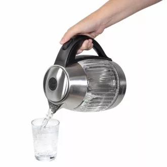 Salente StripeGlass, rýchlovarná kanvica 1,8 l, nerez/sklenená, červené podsvietenie