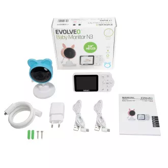 EVOLVEO Baby Monitor N3, detská videoopatrovateľka, modrá