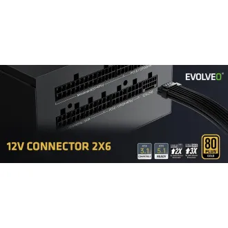 EVOLVEO G750,750W,ATX3.1,14cm,aPFC,80+GOLD,3YRW