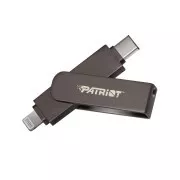 Patriot iLuxe Stick C MFi/256GB/USB 3.2/Lightning + USB-C/Čierna