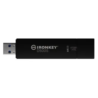 Kingston Ironkey D500S/64GB/USB 3.2/USB-A/Čierna