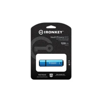 Kingston Ironkey Vault Privacy 50C/128GB/USB 3.2/USB-C/Modrá