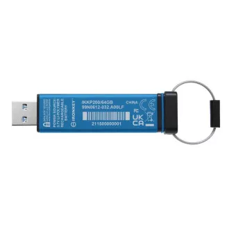 Kingston IronKey Keypad 200/64GB/USB 3.2/USB-A/Modrá