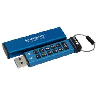 Kingston IronKey Keypad 200/64GB/USB 3.2/USB-A/Modrá Kingston IronKey Keypad 200/64GB/USB 3.2/USB-A/Modrá