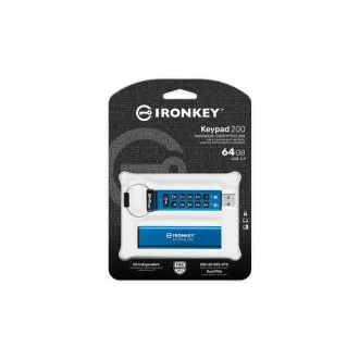 Kingston IronKey Keypad 200/64GB/USB 3.2/USB-A/Modrá Kingston IronKey Keypad 200/64GB/USB 3.2/USB-A/Modrá
