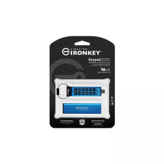 Kingston Ironkey Keypad 200C/16GB/USB 3.0/USB-C/Modrá