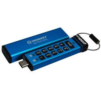 Kingston Ironkey Keypad 200C/256GB/USB 3.0/USB-C/Modrá Kingston Ironkey Keypad 200C/256GB/USB 3.0/USB-C/Modrá